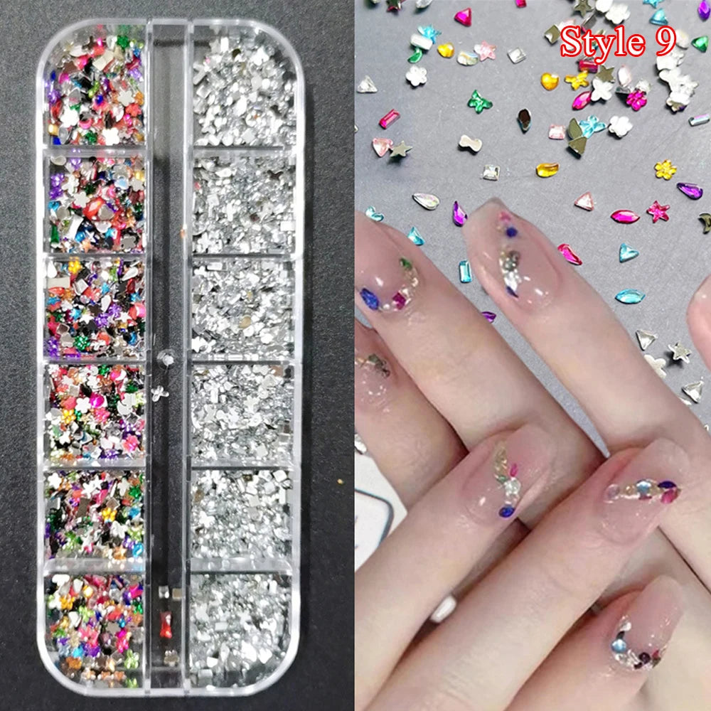 Crystal Diamond Nail Art Rhinestones 12 Grid