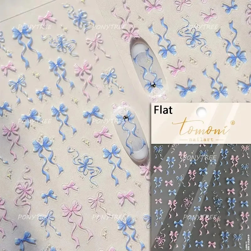 Jelly Bowknot Star Dreamy Nail Art Stickers
