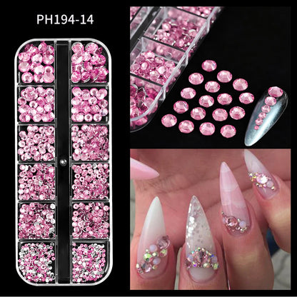 Crystal Diamond Nail Art Rhinestones 12 Grid