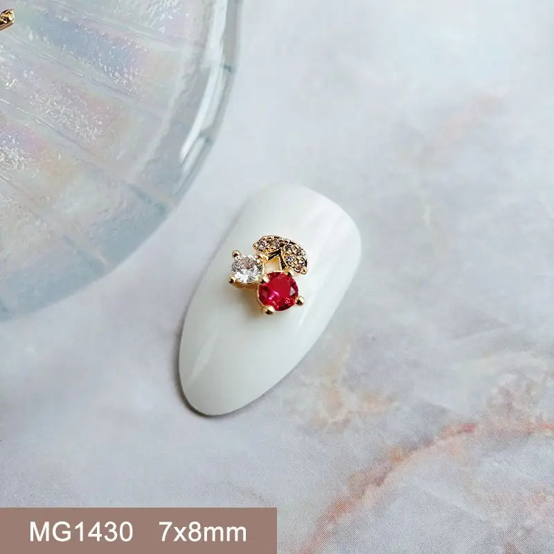 Summer Fruit Zircon Nail Charms 10pc