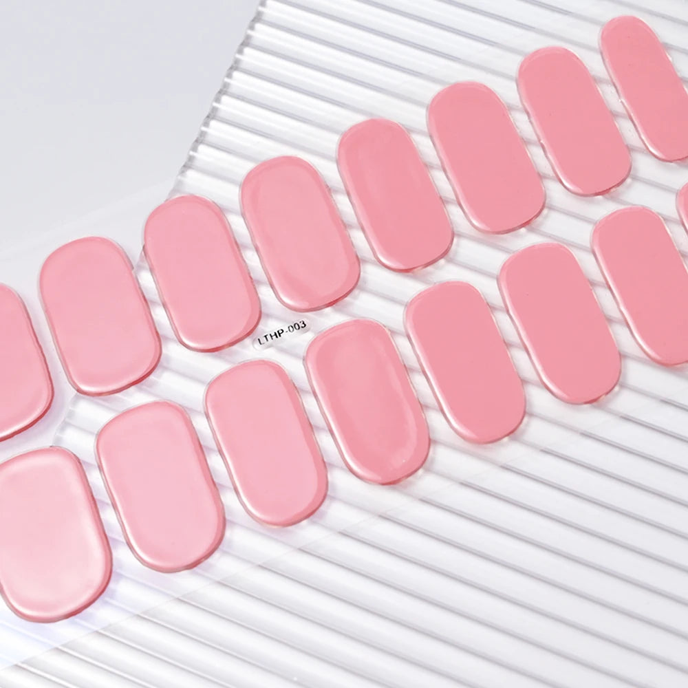 16Tips Semi-cured Gel Nail Stickers Red/Wine Red Nails Gel slider UV lamp Cured Extended Nails DIY Women Nails Decal Decor Gifts
