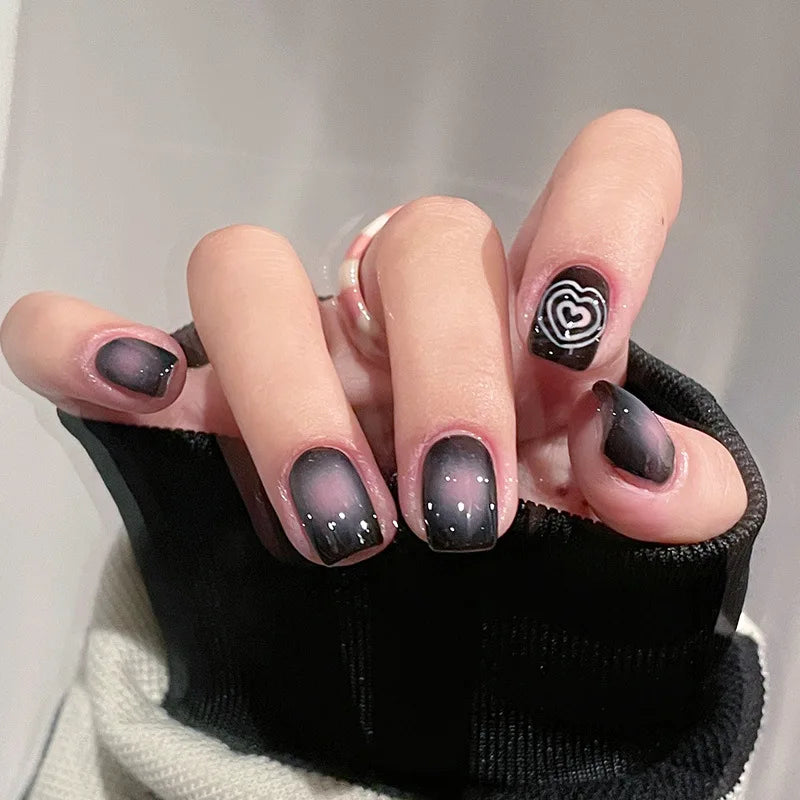 Black Bow Ballerina Press-On Nails