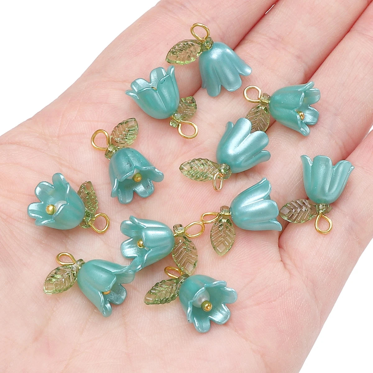 Lily Valley Flower Bud Acrylic Beads