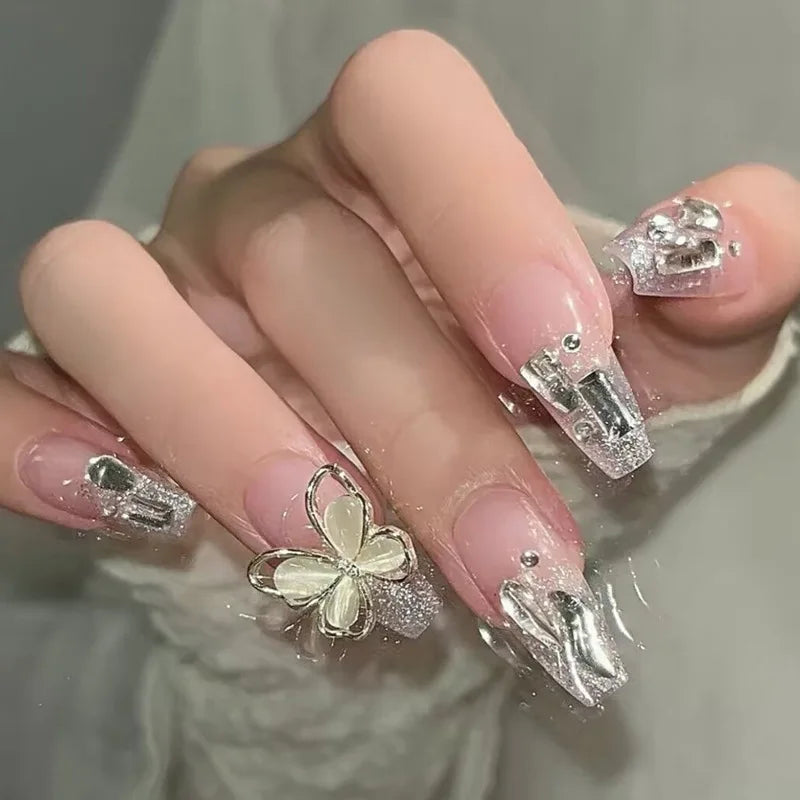 Black Bow Ballerina Press-On Nails