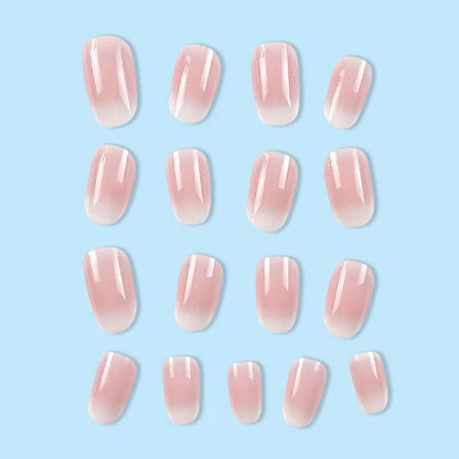 Pink Gradient Oval Press-On Nails