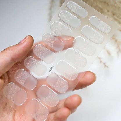 Semi Cured Wraps Fast Gel Nail Sticker Soild Nail Gel Wraps Adhesive Full Cover Gel Nail Decal UV Lamp Cured Manicure Decoration