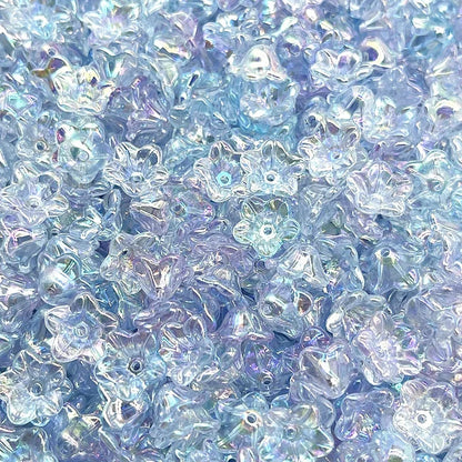 Gradient Bellflower Acrylic Bead Caps 50pc