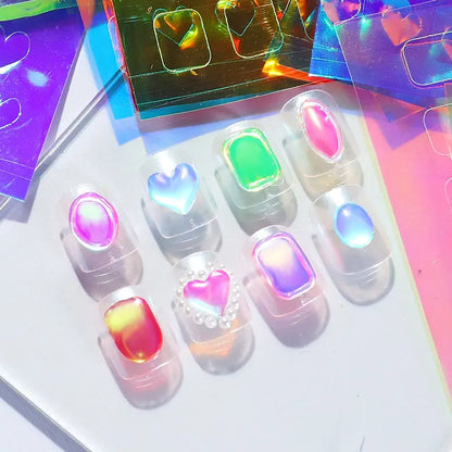 Aurora Glass Ice Cube Nail Foil Stickers 11pc