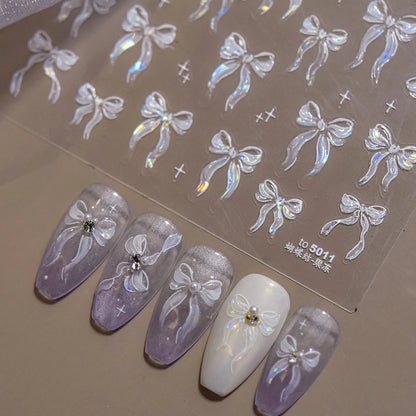 Jelly Bowknot Star Dreamy Nail Art Stickers