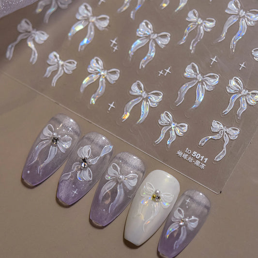 Jelly Bowknot Star Dreamy Nail Art Stickers