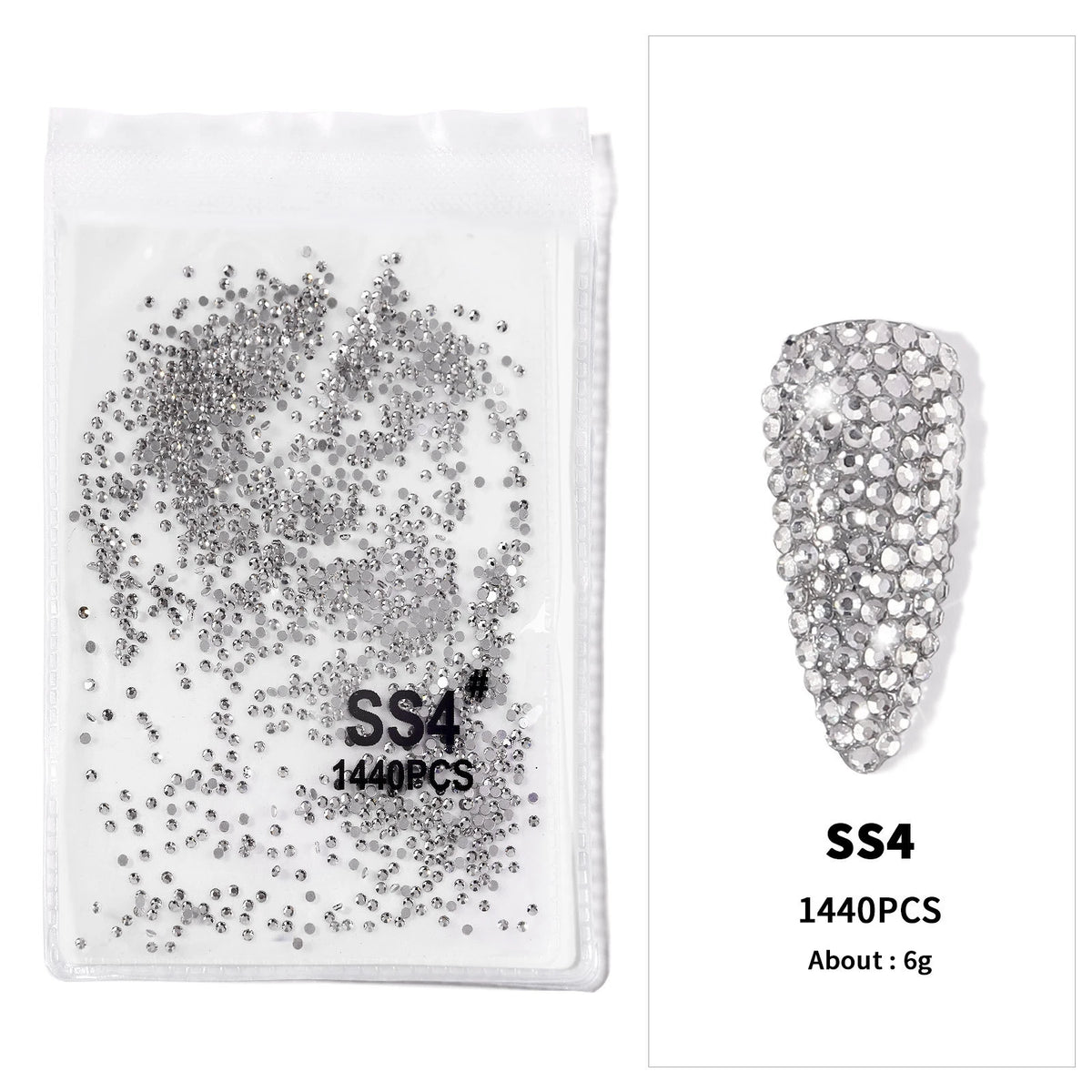 Crystal AB Rhinestone Nail Art Kit 12 Grid