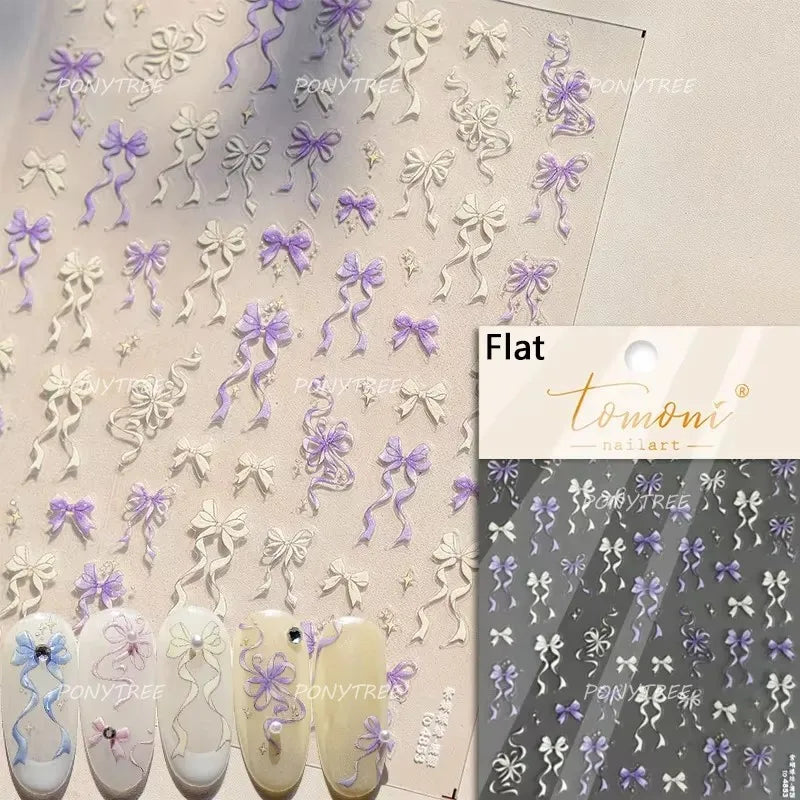 Jelly Bowknot Star Dreamy Nail Art Stickers