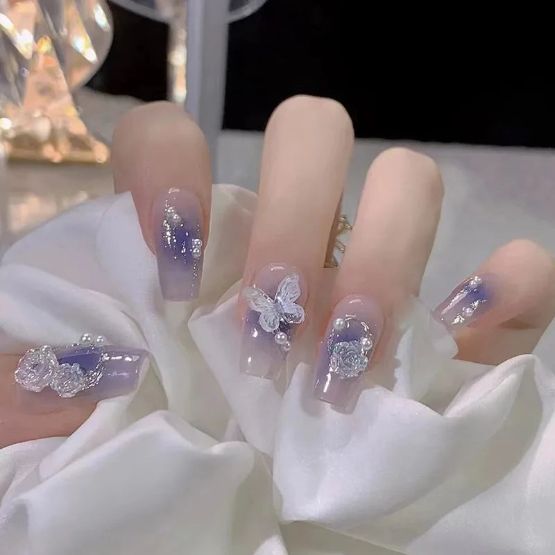Black Bow Ballerina Press-On Nails