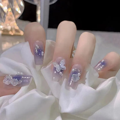 Black Bow Ballerina Press-On Nails