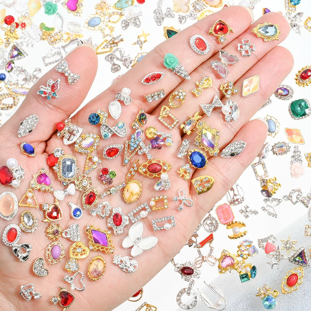 Mixed Crystal Rhinestone Nail Charms 50pc