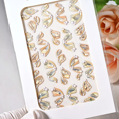 5D Sea Nail Art Stickers Embossed Self-Adhesive Ocean Beach Style Nail Slider Kawaii Starfish/Shell/Coral Reef Decor Nail Decals