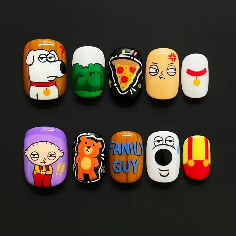 Cartoon Bean Nails Fall Winter 30pc