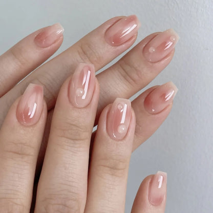 Butterfly Camellia Pearl Press-On Nails
