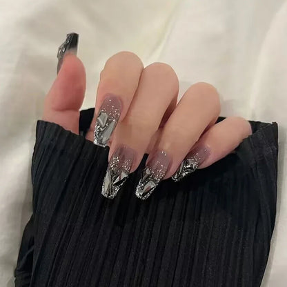 Moon Star Glitter Press-On Nails