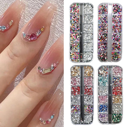 Crystal Diamond Nail Art Rhinestones 12 Grid