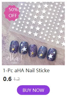 3D Laser Silver/Rose Gold Hollow Cross Star Nail Art Stickers Design Self-Adhesive Hollow Cross Star Nail/Body Art Decor Sticker