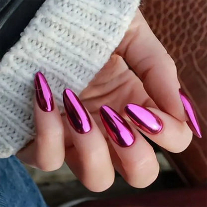 Wine Red Almond Press-On Nails