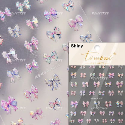 Jelly Bowknot Star Dreamy Nail Art Stickers