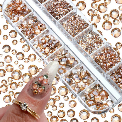 Crystal AB Rhinestone Nail Art Kit 12 Grid