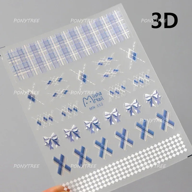 Jelly Bowknot Star Dreamy Nail Art Stickers