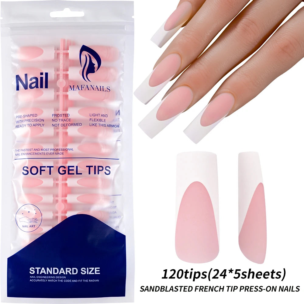 Light Pink Square Press-On Nails 100pc
