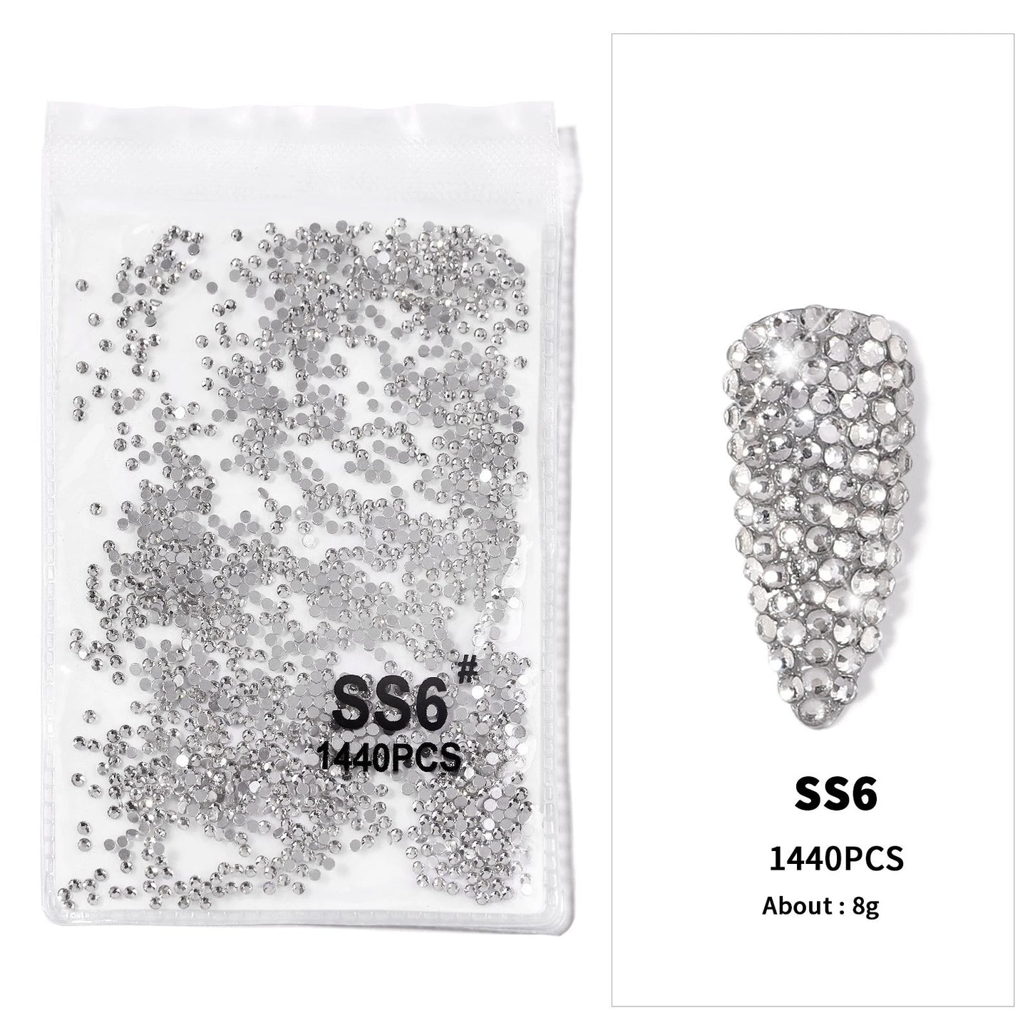 Crystal AB Rhinestone Nail Art Kit 12 Grid