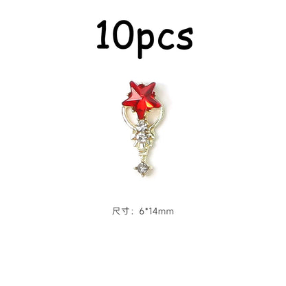 30/20/10PC Pink Ribbon Resin Bow Parts Nail Charms Mix-Style Bow Rhinestone Jewelry 8-12mm Y2K Accessory for DIY Manicure Decora