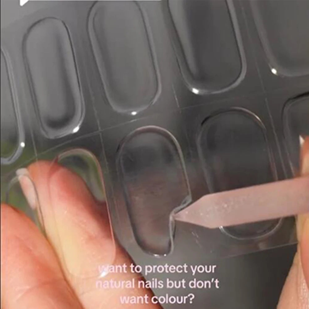 Clear Semi Cured Gel Nail Stickers infused Transparent Gel Polish Slider UV lamp Cured Extended Nails Tip Strips DIY Manicure*T1