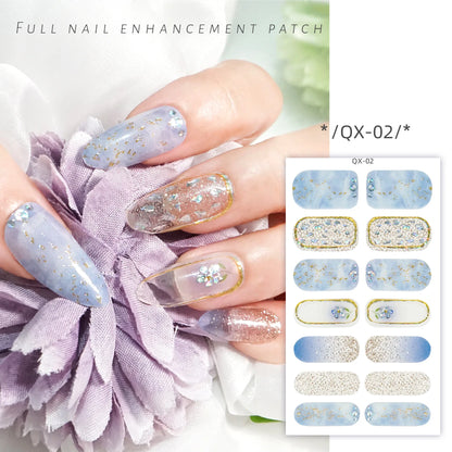 59 Style of Nail Stickers 1Sheet Rhinestones Fashion Nail Wraps Self Adhesive Manicure Decoracion DIY Full Cover Nail Sticker#5-