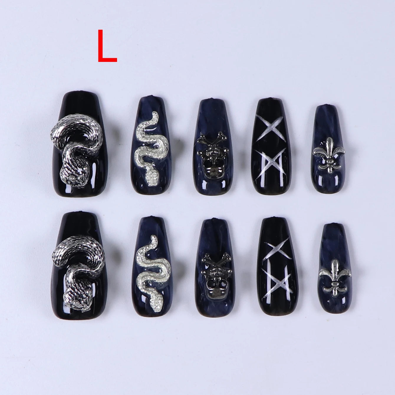 Black Bowknot Short Press-On Nails
