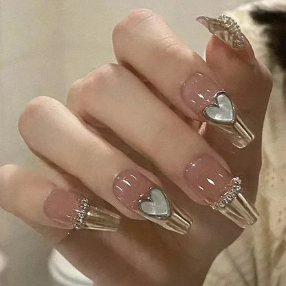 Butterfly Camellia Pearl Press-On Nails