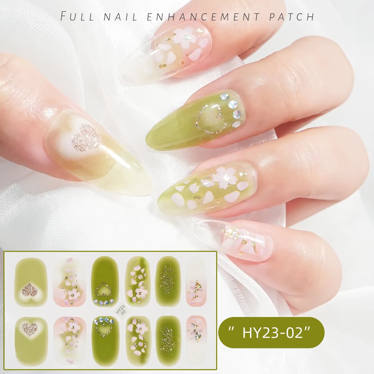 59 Style of Nail Stickers 1Sheet Rhinestones Fashion Nail Wraps Self Adhesive Manicure Decoracion DIY Full Cover Nail Sticker#5-