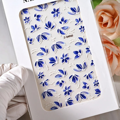 5D Sea Nail Art Stickers Embossed Self-Adhesive Ocean Beach Style Nail Slider Kawaii Starfish/Shell/Coral Reef Decor Nail Decals