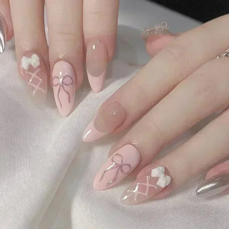 Pink Butterfly Ballet Press-On Nails
