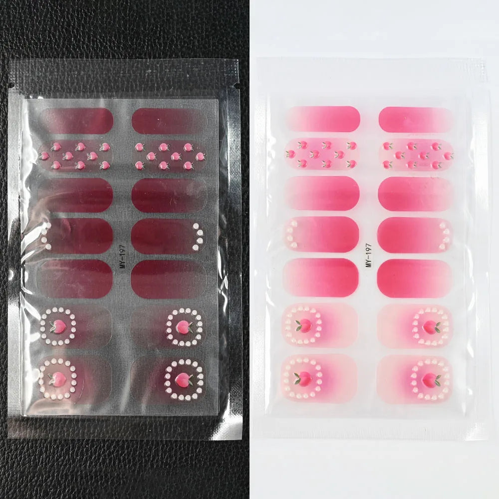 59 Style of Nail Stickers 1Sheet Rhinestones Fashion Nail Wraps Self Adhesive Manicure Decoracion DIY Full Cover Nail Sticker#5-