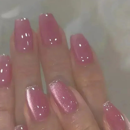 Glitter White French Press-On Nails