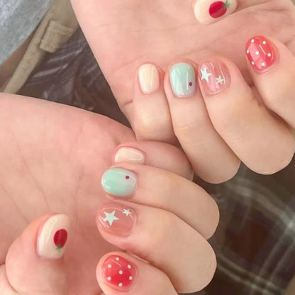 Cartoon Bean Nails Fall Winter 30pc