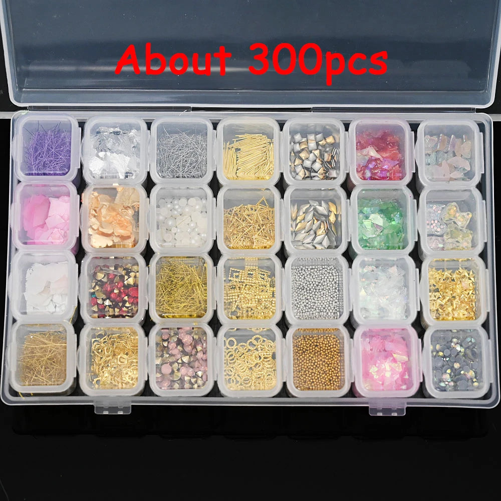 Mix Zircon Rhinestone Nail Charms 100pc