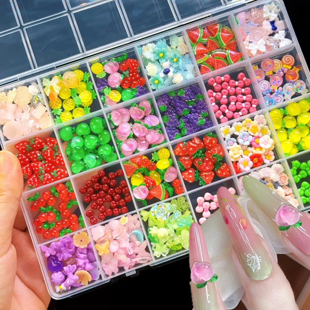 Fruit & Flower Summer Nail Charms Box