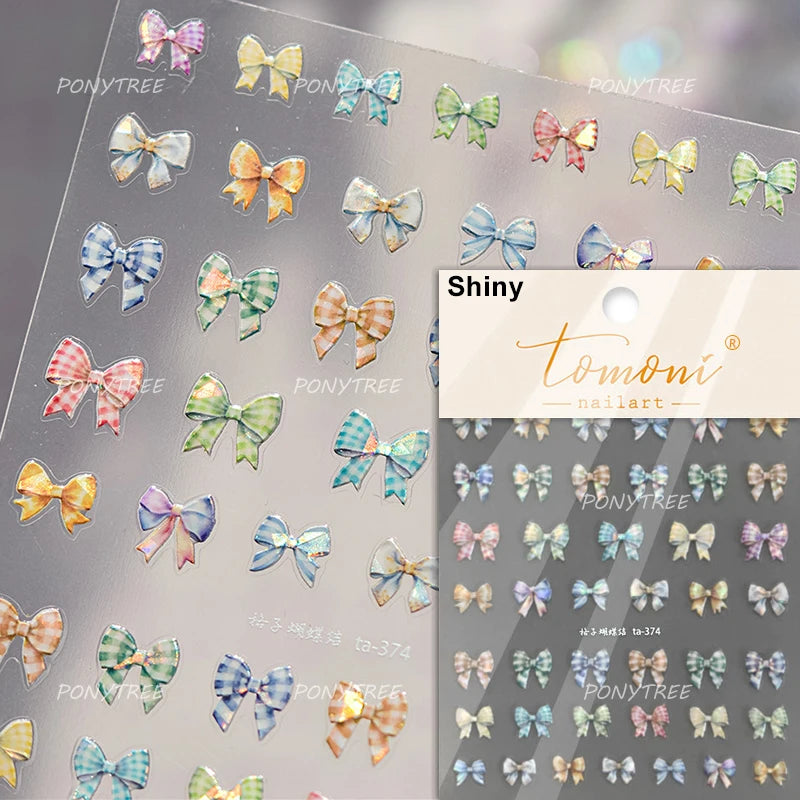 Jelly Bowknot Star Dreamy Nail Art Stickers