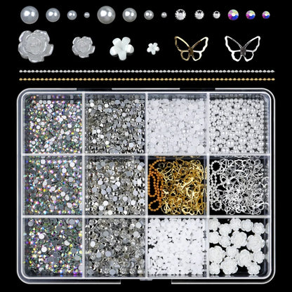 Gold Bow Butterfly Metal Nail Charms 120pc