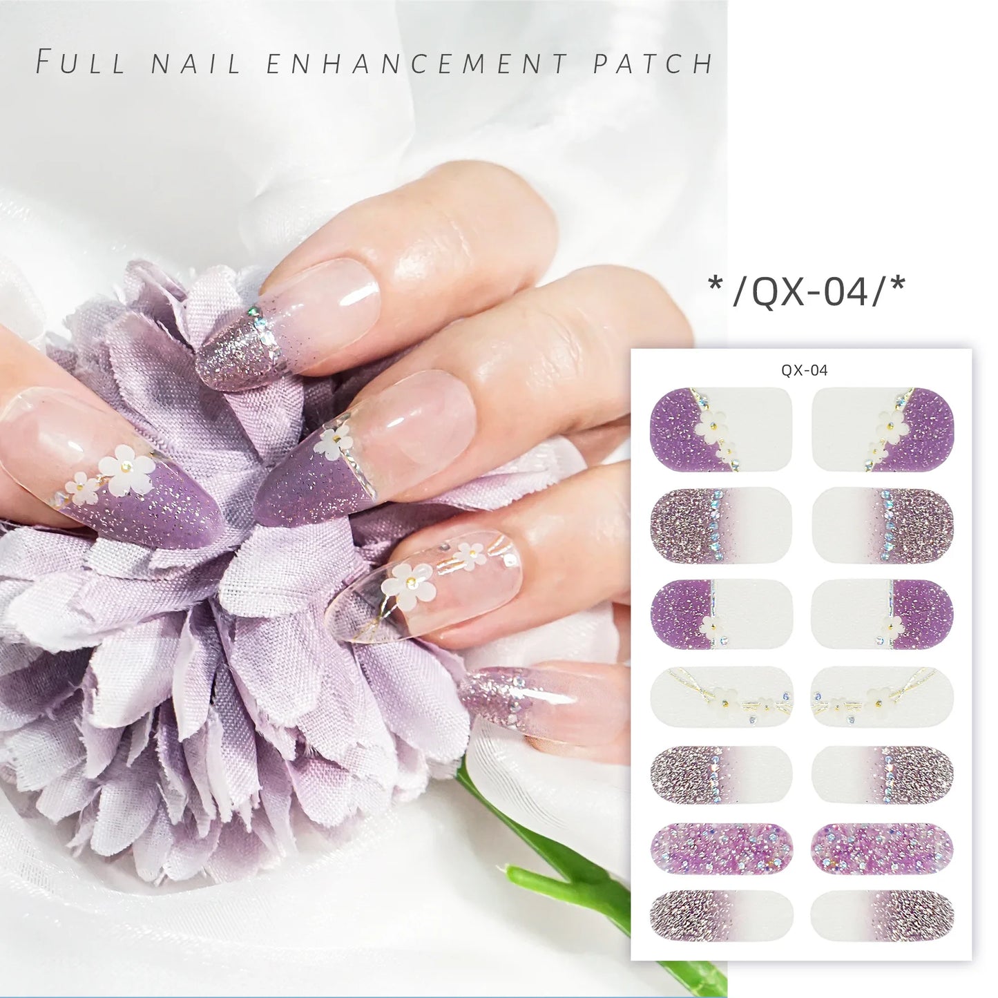 59 Style of Nail Stickers 1Sheet Rhinestones Fashion Nail Wraps Self Adhesive Manicure Decoracion DIY Full Cover Nail Sticker#5-