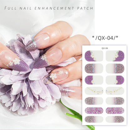 59 Style of Nail Stickers 1Sheet Rhinestones Fashion Nail Wraps Self Adhesive Manicure Decoracion DIY Full Cover Nail Sticker#5-