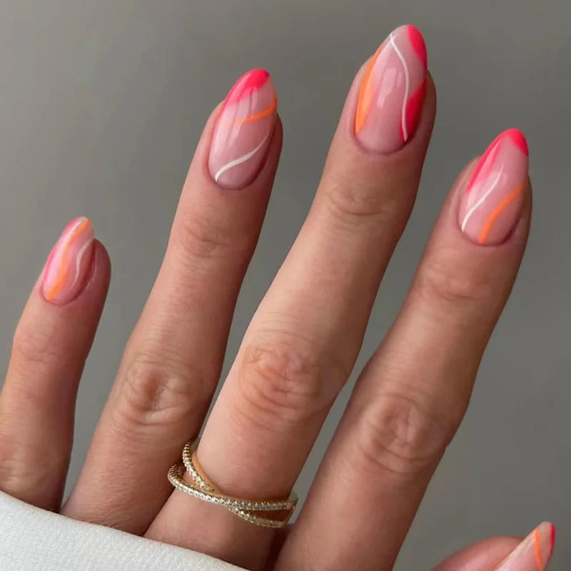 Wine Red Almond Press-On Nails