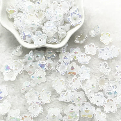 Gradient Bellflower Acrylic Bead Caps 50pc